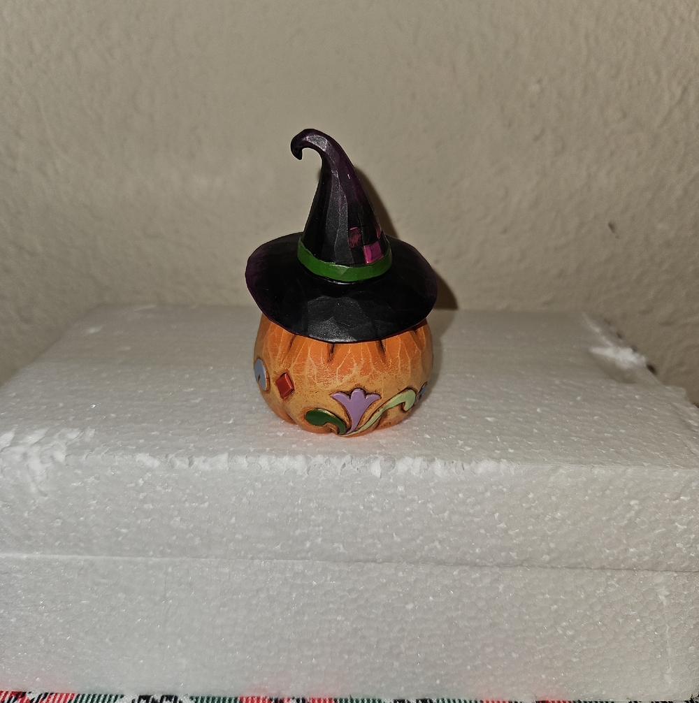 Jim Shore Mini Halloween Pumpkin/Cat/Witch Figurine Set - Picture 5 of 11